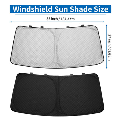 Car Window Cover for Honda N-BOX JF3/JF4 Aluminum Film Foldable Black (2017-2023)
