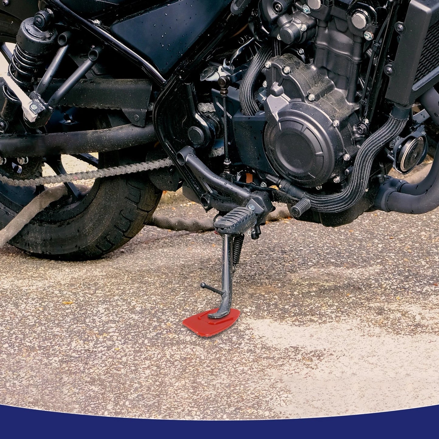 Pad / 2 x Kickstand Parking Stand Extension Pad Red for Motorcycle