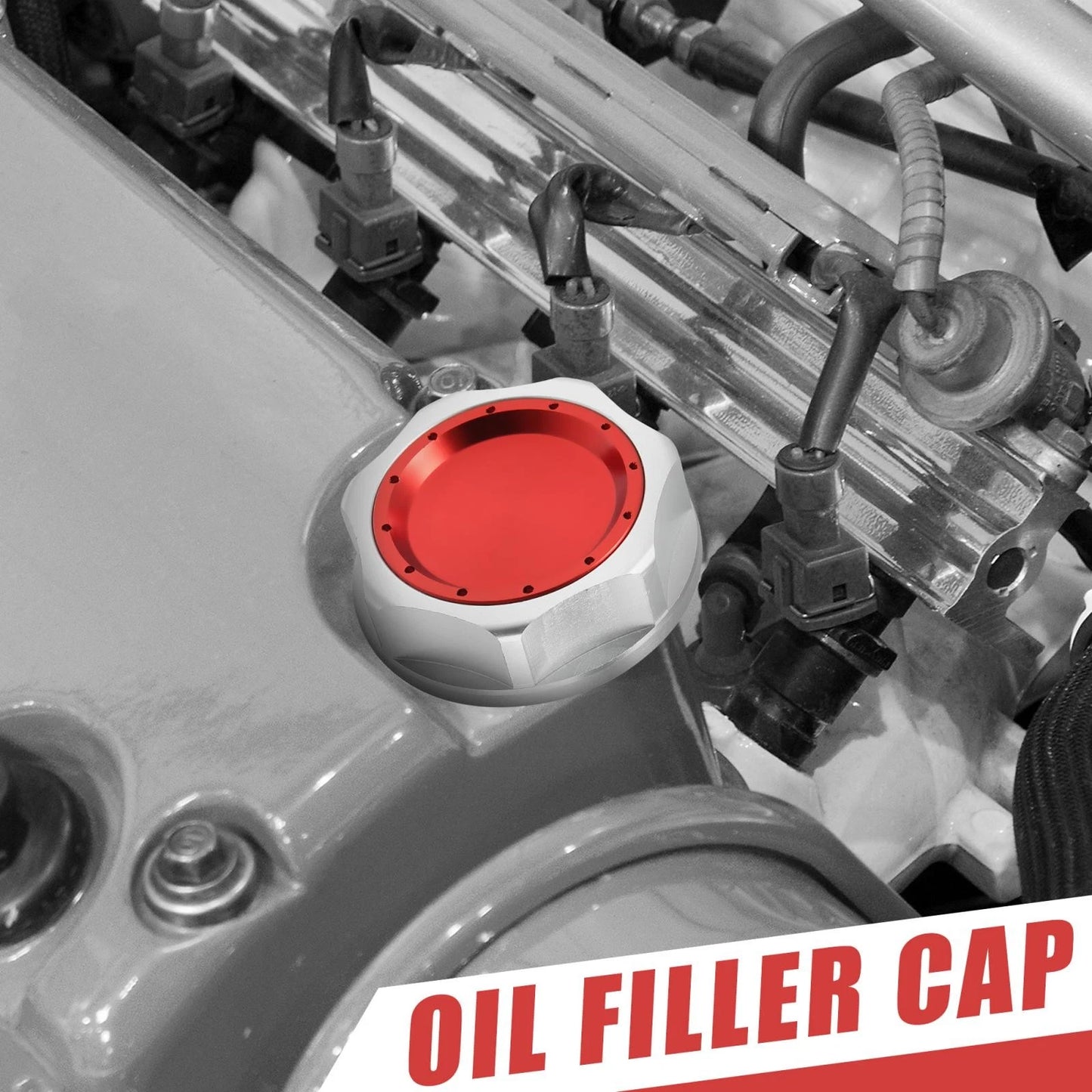 Oil Filler Cap Plug Cover Red for Acura Integra TSX & Honda CR-Z