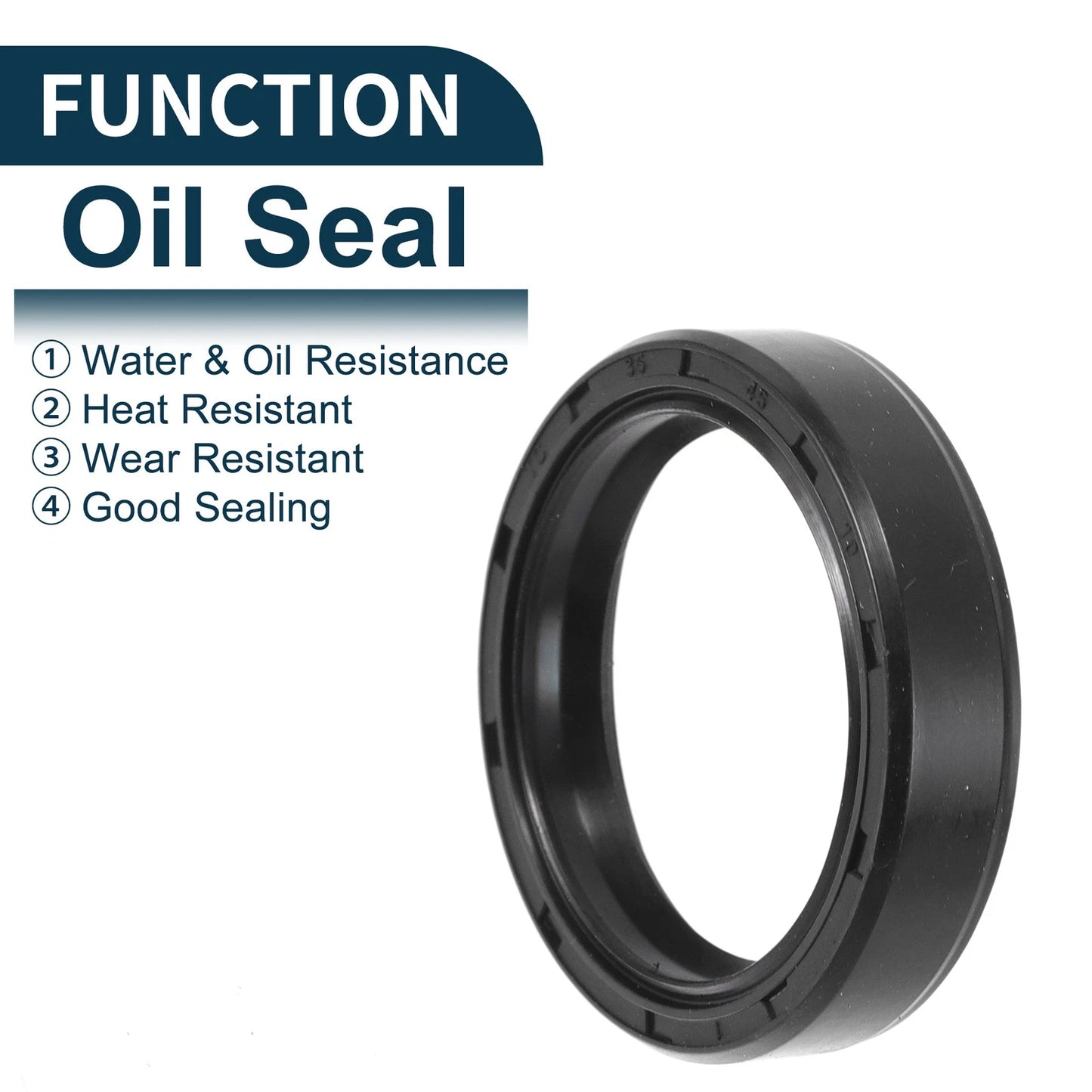 Oil Seal 35x45x10mm NBR Rubber Black 5Pcs for Make Model
