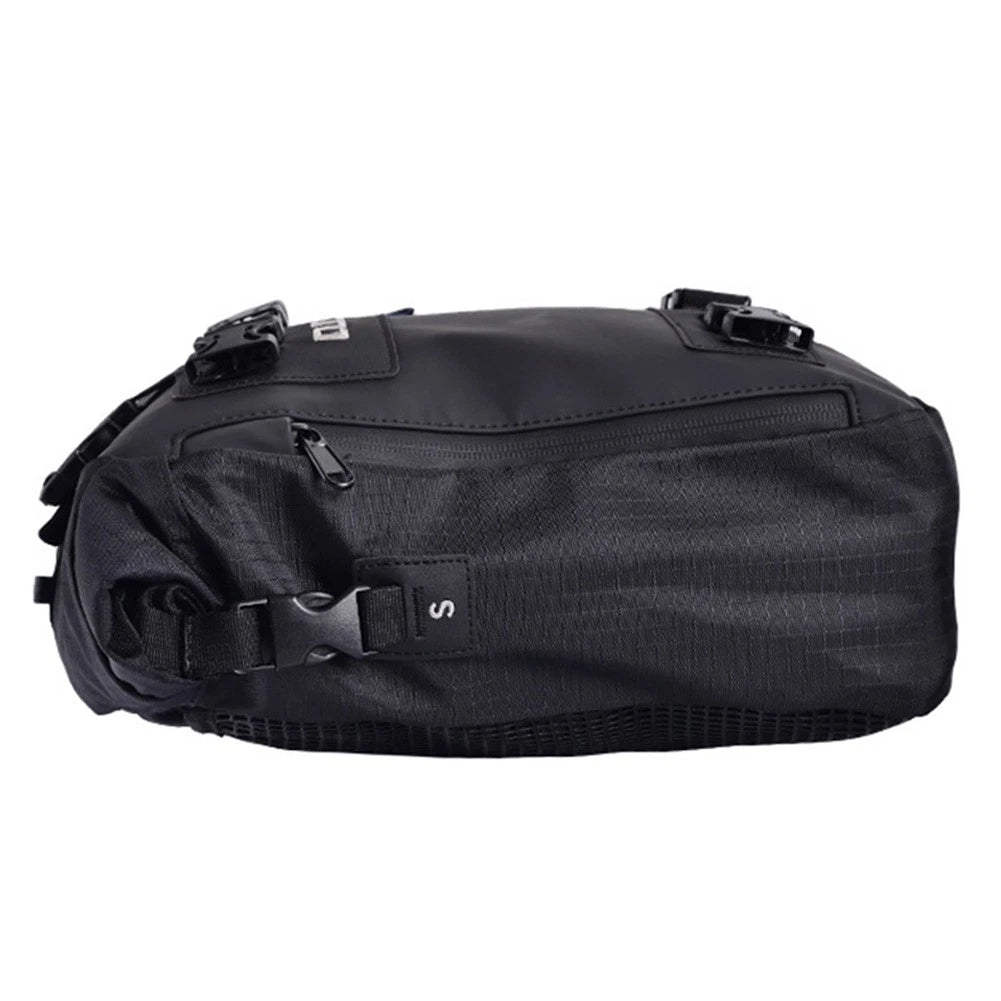 Waterproof 10L Rear Tail Seat Bag for Motorcycle - Black