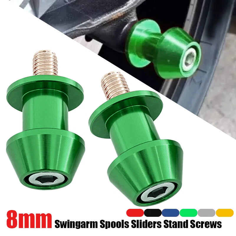 Stand Screw Swingarm Spools Slider M8 Green for Honda CBR 600RR 1000RR (2003-2023)