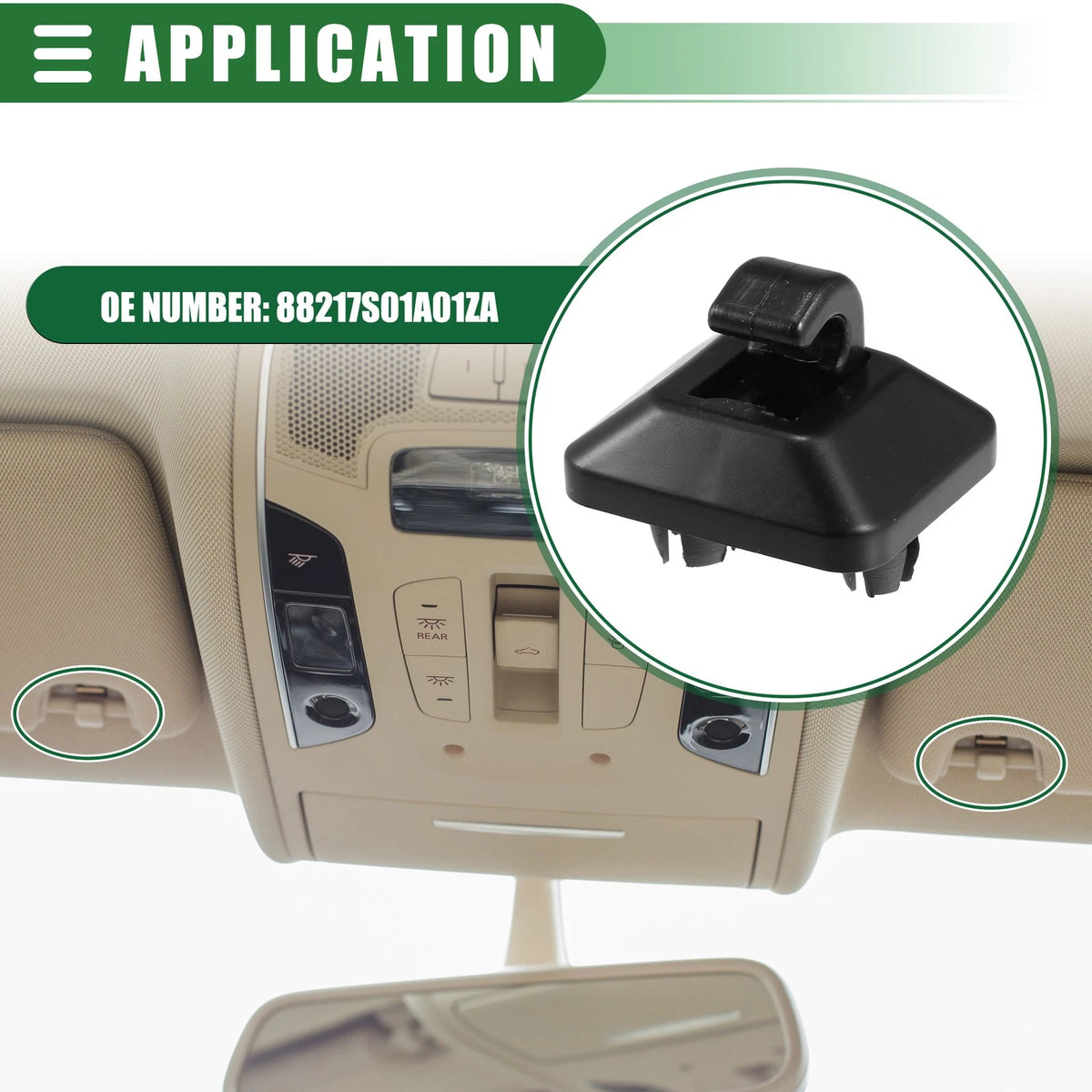 Sun Visor Holder Clip for Honda Accord (1998-2007) - Black