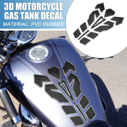 Gas Tank Decal Sticker 7.87x5.59 Black Silver Tone for Universal Motorcycle