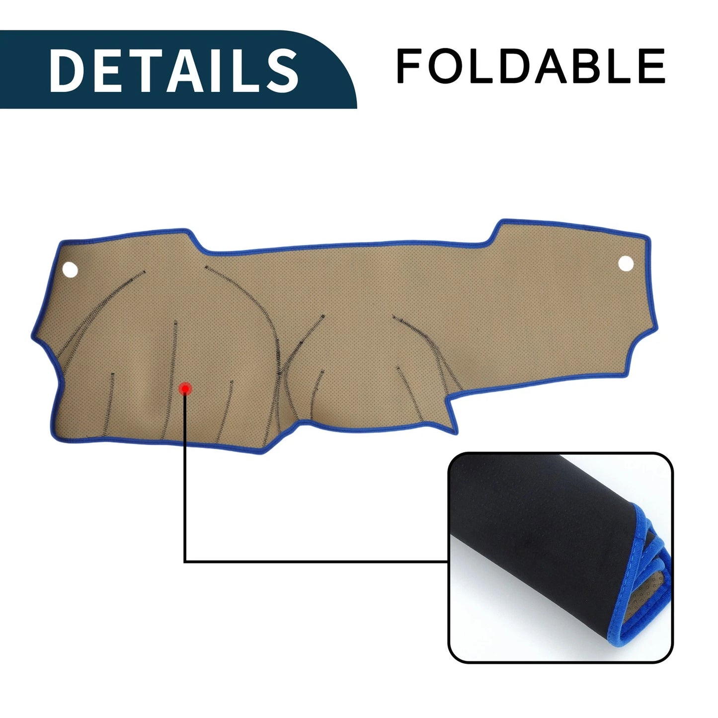 Dashboard Cover Mat for Nissan Micra March K13 Sun Protector Black Blue (2010-2017)