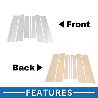 8 Pcs Door Pillar Window Trim for Toyota Highlander (2022-2024) Chrome Silver
