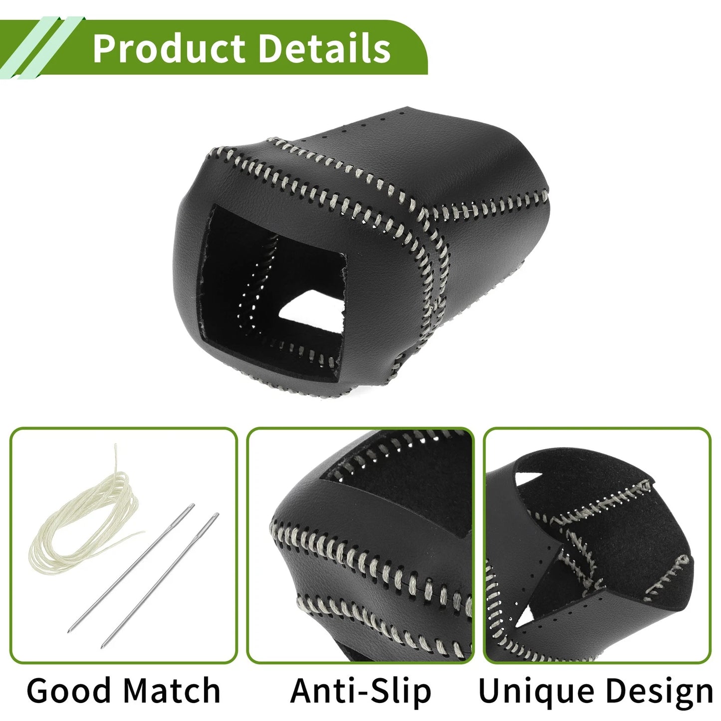 Nissan Rogue Gear Shift Knob Cover 21-24 Black Beige Faux Leather