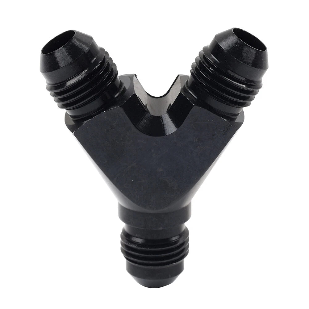 6AN AN6 Black Fuel Block Flare Union Fitting Adapter for Car