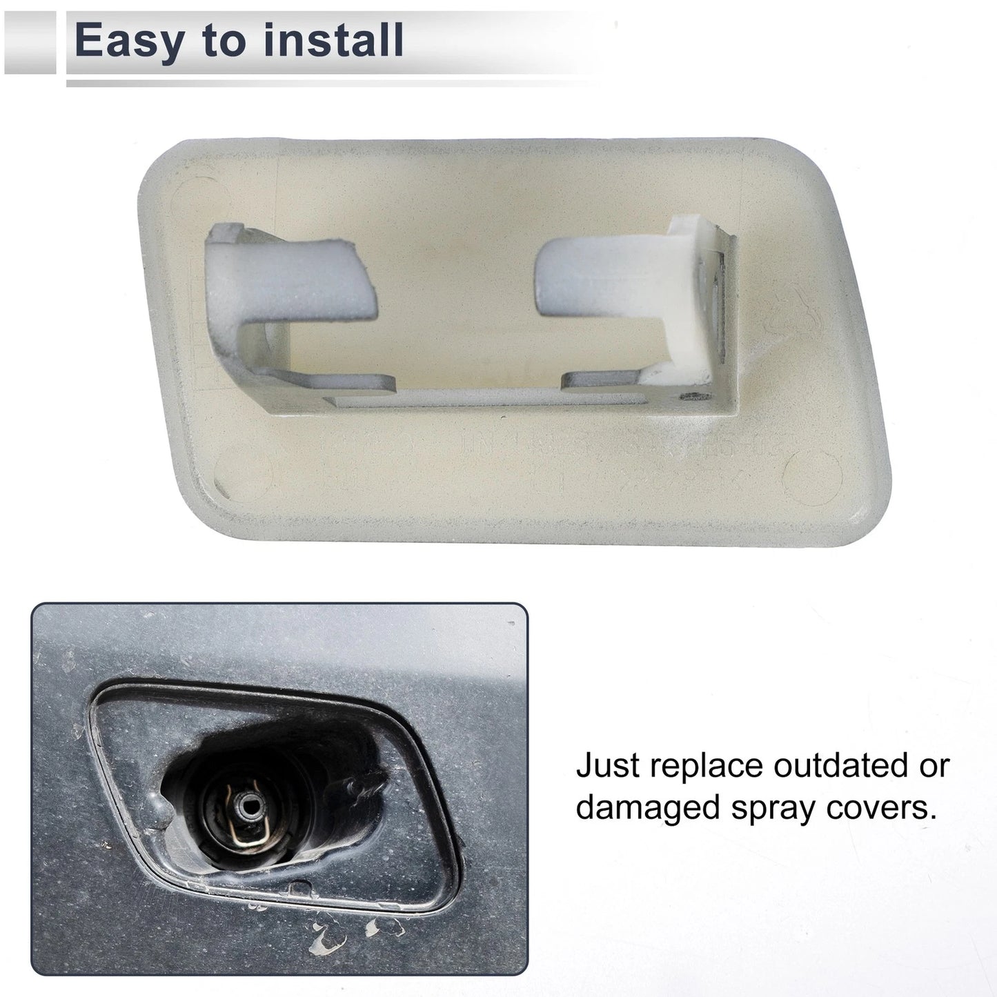 Front Left Side Bumper Headlight Washer Nozzle Cover Cap for BMW X3 Grey