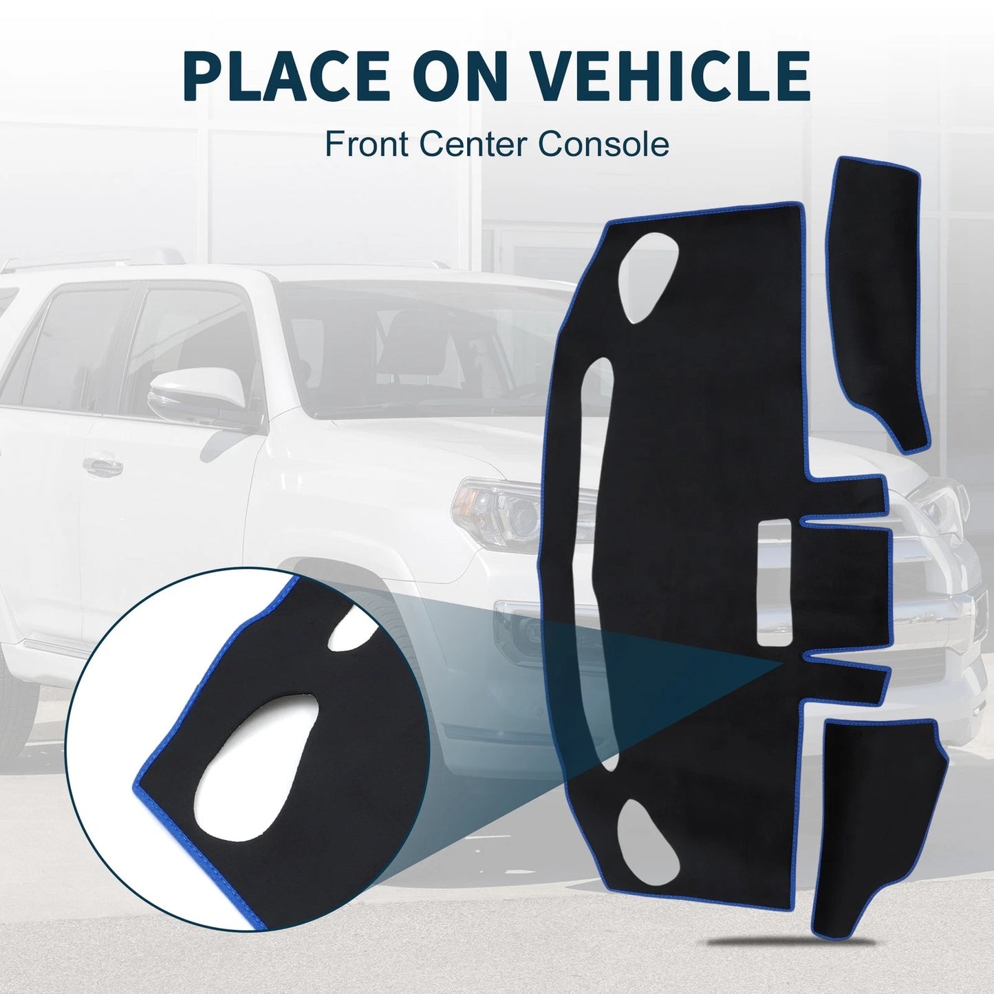 Dashboard Cover Mat for Mazda Flair Wagon (2012-2020) Black Blue Set