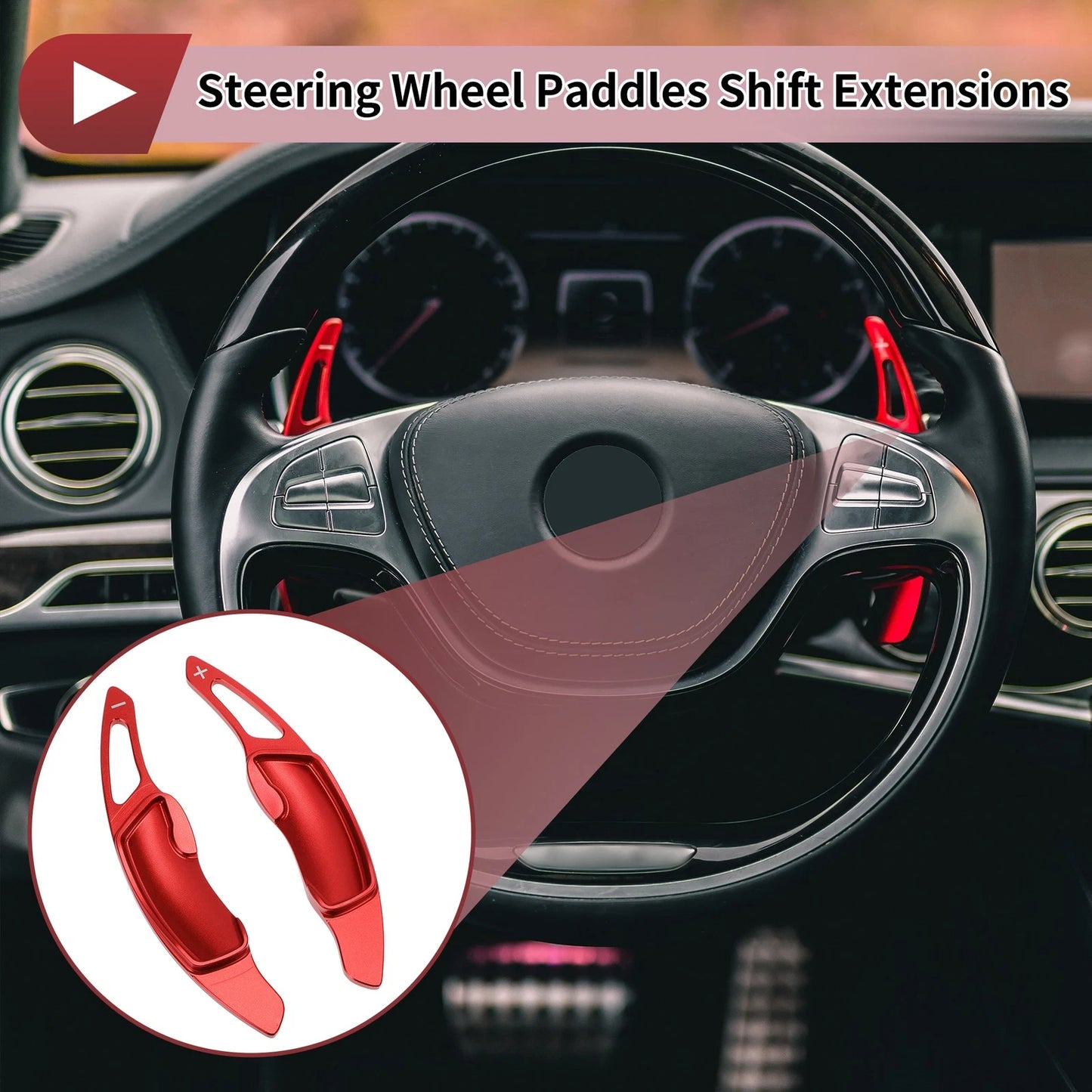 Red Aluminum Alloy Steering Wheel Paddles for Subaru Crosstrek (2012-2025)