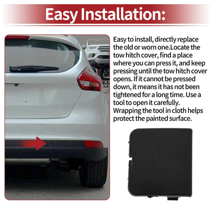 Rear Tow Hook Cover for Ford Focus 1.0T (2012-2017) - Black 1 x Cap