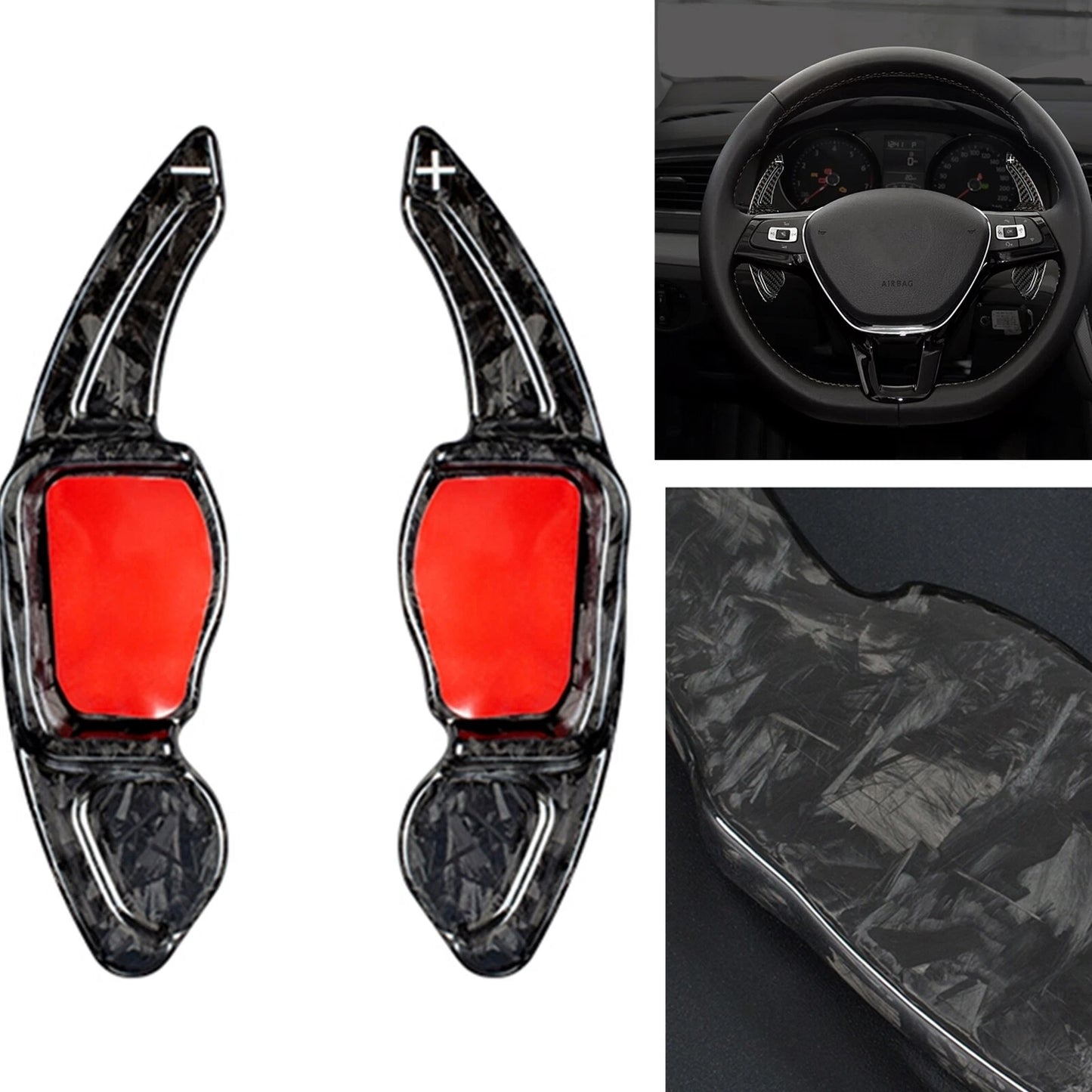2 x Carbon Fiber Paddle Shifters for VW Golf MK6 GTI R20 (2010-2014)