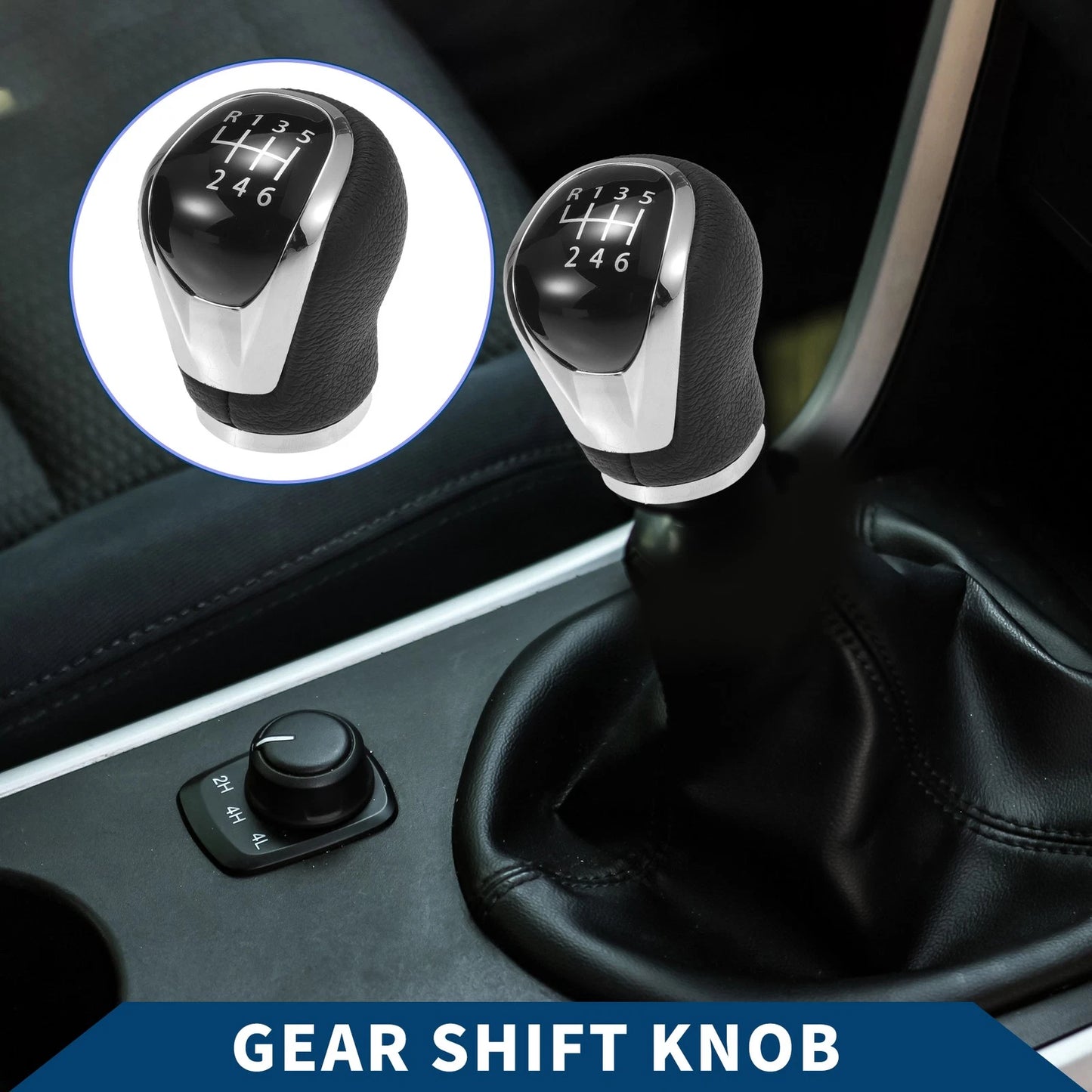 Gear Shift Knob 6 Speed for Nissan Qashqai J11 (2013-2022) Faux Leather Black