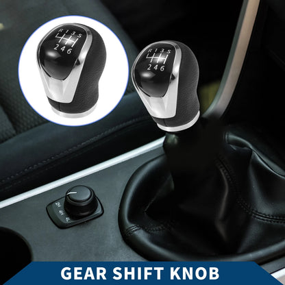 Gear Shift Knob 6 Speed for Nissan Qashqai J11 (2013-2022) Faux Leather Black
