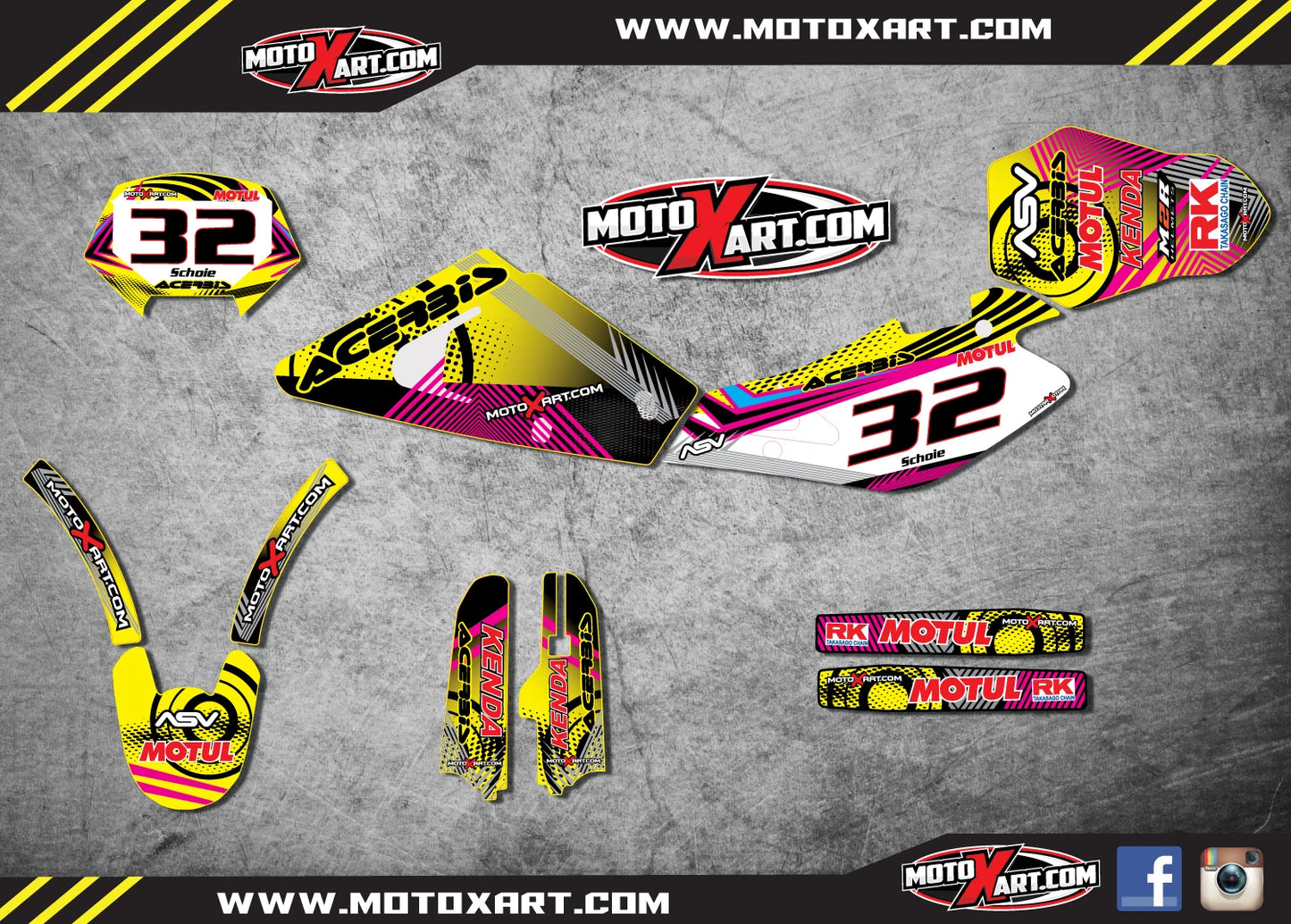 NEON STYLE Graphics Kit for Husqvarna TE 250 450 (2002-2004)