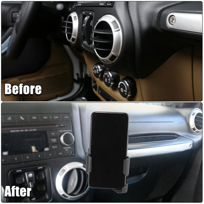 Mobile Phone Holder Mount Kit for Jeep Wrangler JK JKU (2011-2018)