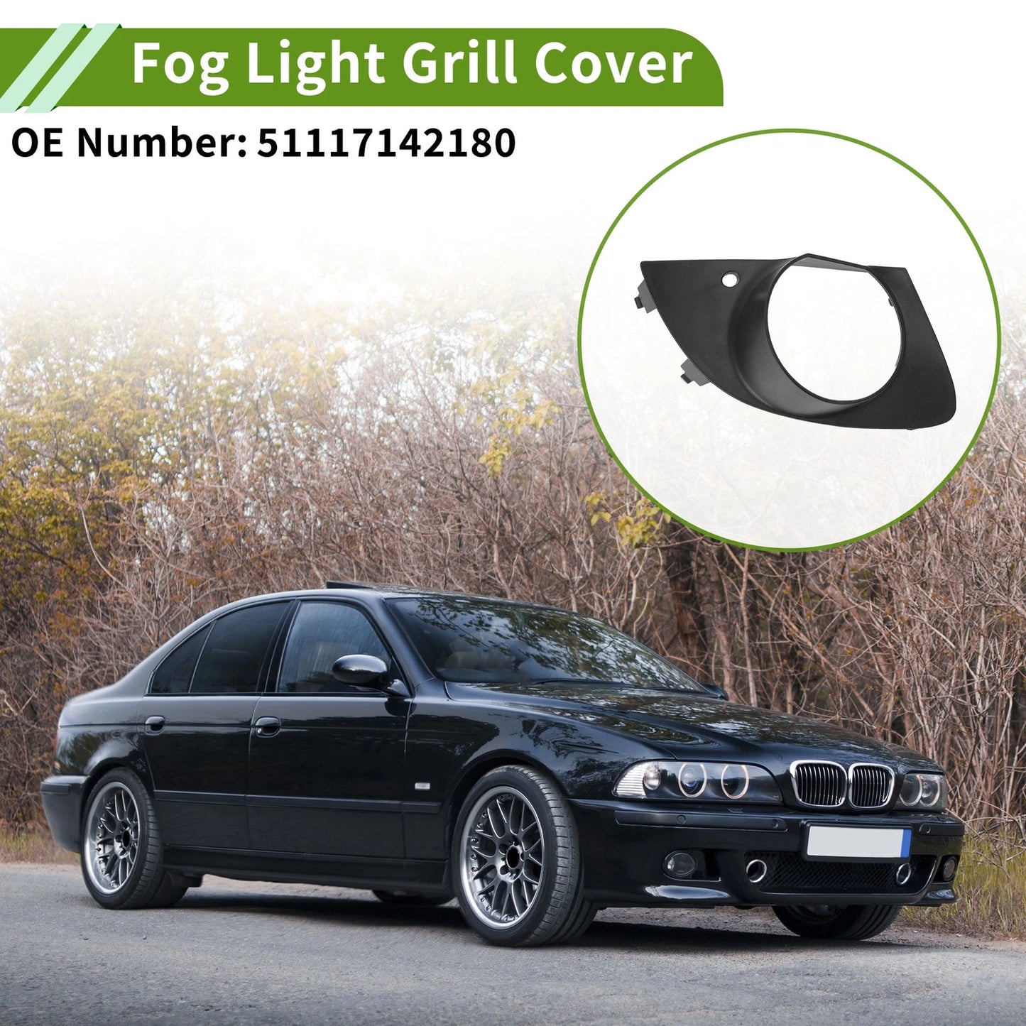 1 Pc Front Right Fog Light Grill for BMW E65 E66 (2006-2008) Black
