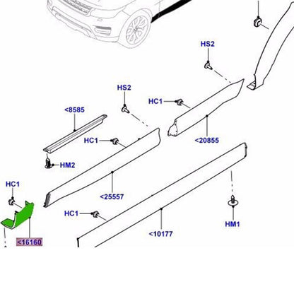 Lower Fender Side Corner Protector Molding for Range Rover Sport (2014-2017)