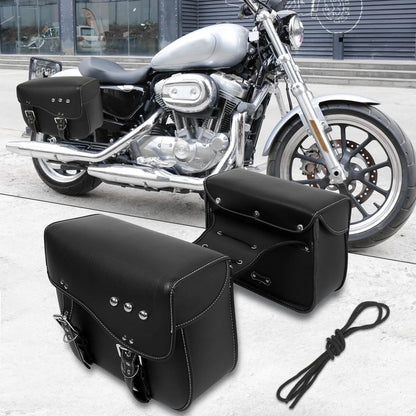 Pair 2 x Saddlebag Side Bags Adjustable Buckles Black for Make Model