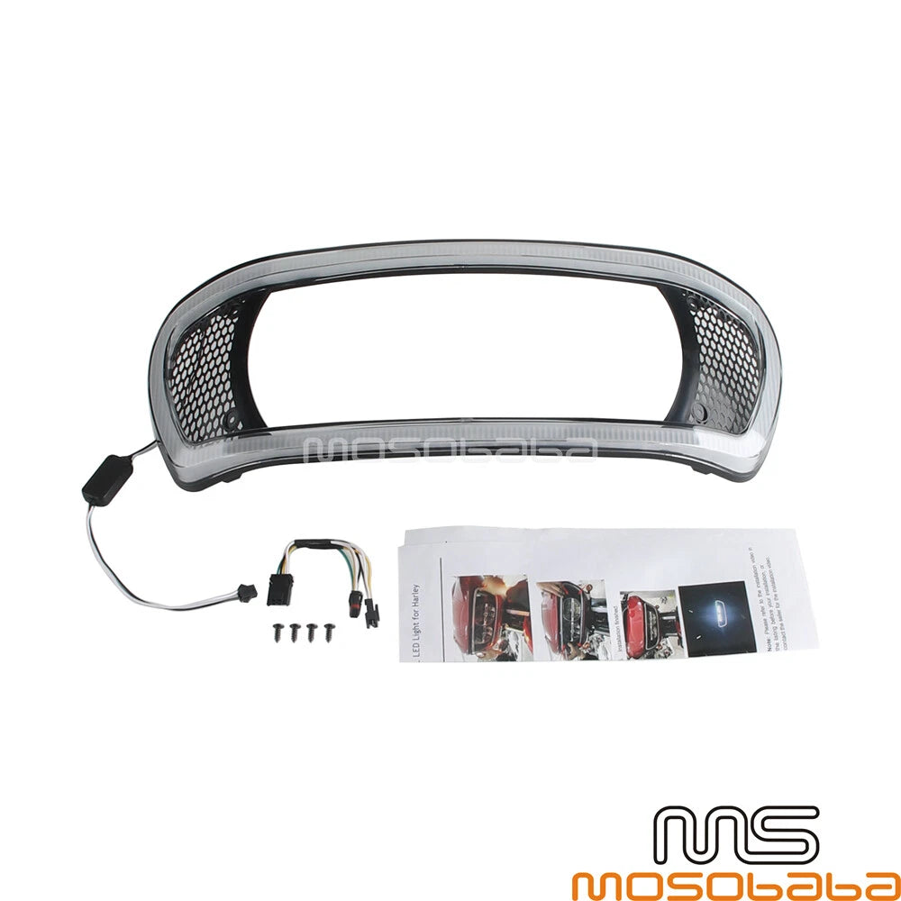 Headlight Fairing Bezel Trim Cover with DRL LED Light for Harley Road Glide (2014-2023)