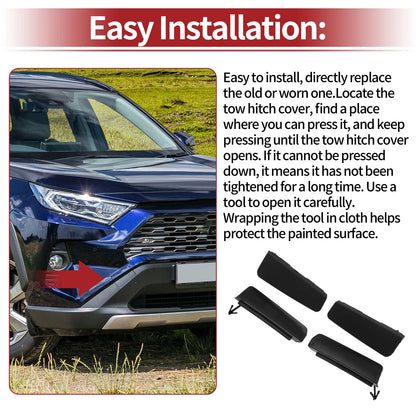 Tow Hook Cover Cap for Toyota RAV4 XA50 2.0 2.5 (2019-2023) Black