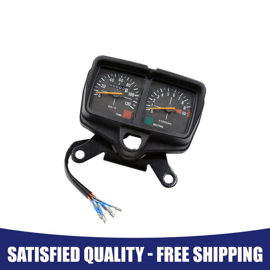 1x 0-10000rpm Dual Odometer Speedometer Gauge Black for Honda CG125