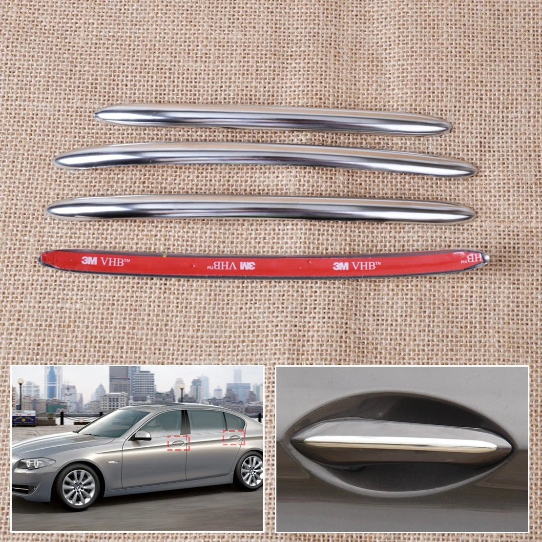 4 x Stainless Steel Door Handle Trims for BMW 5 Series 528 F10 F11 F18 (2010-2017)