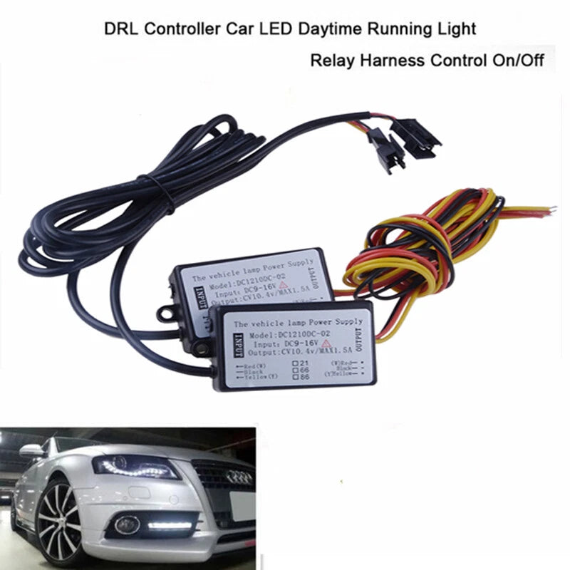 2 x Car LED Daytime Running Lights for Automatic ON/OFF Controller Module