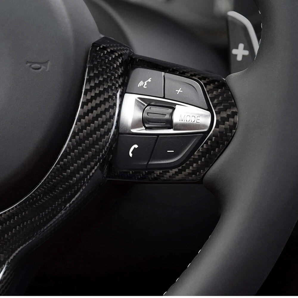 Steering Wheel Cover for BMW M2 M3 M4 M5 X6 X6M Carbon Fiber Black (2014-2020)
