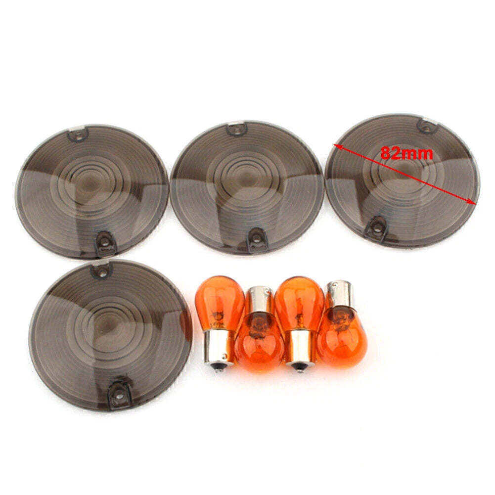 Smoked Turn Signal Light Cover Lens for Harley Classic FLHTC (1997-2009)
