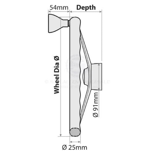 Boat Steering Wheel Stainless Steel Grips & Knob 340mm Diameter