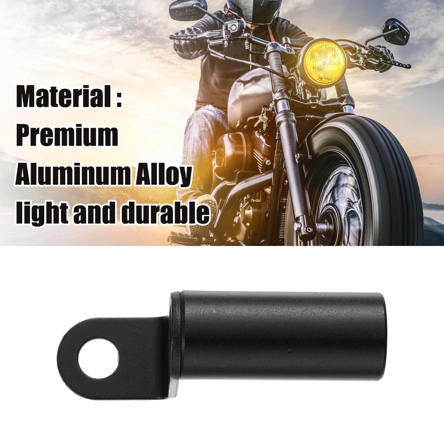 Motorcycle Rearview Mirror Handlebar Extender Holder 10mm Aluminum Alloy Black