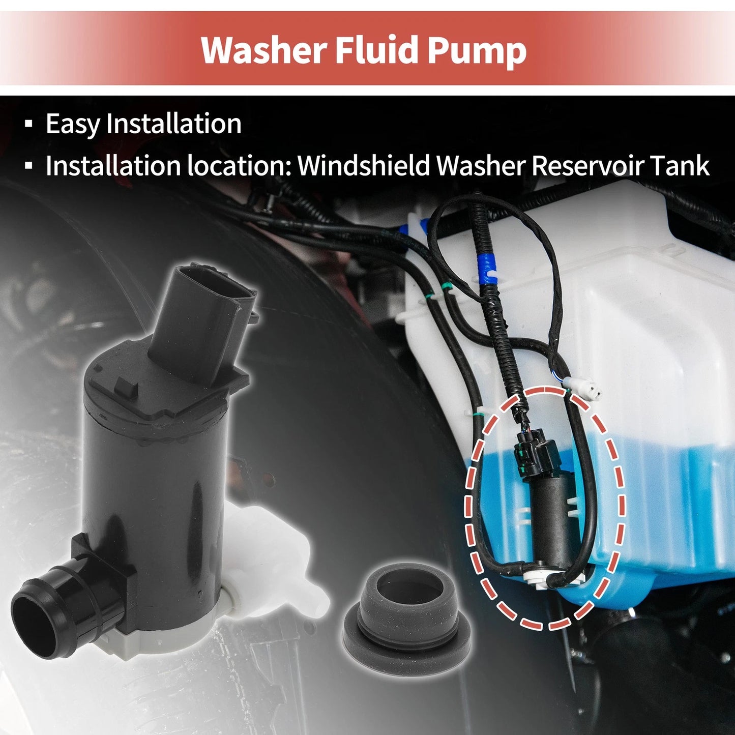 Windshield Washer Pump w/ Grommet for Honda HR-V (2016-2023)