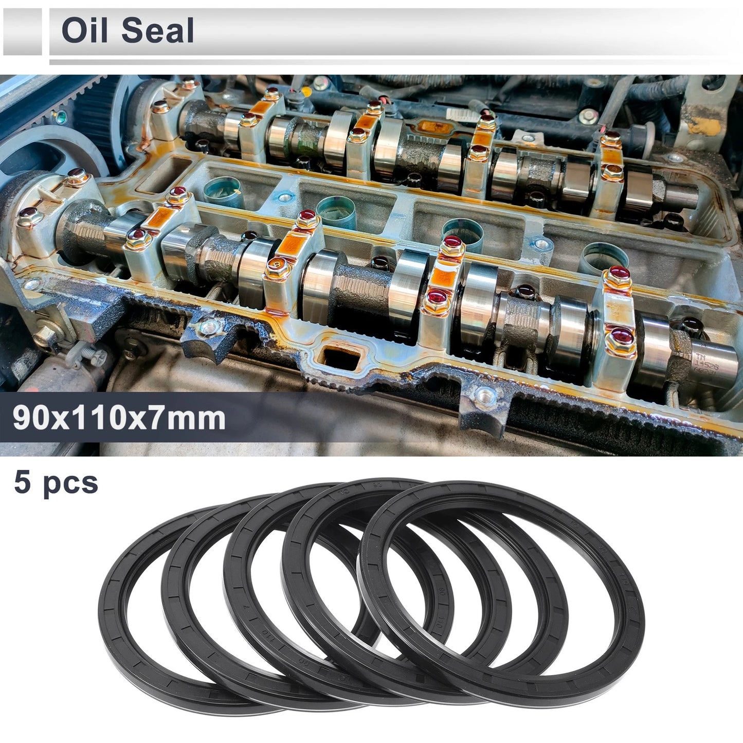 Oil Seal 90x110x7mm 5 x Seal Ring Rotary Shaft Nitrile Rubber for Make Model