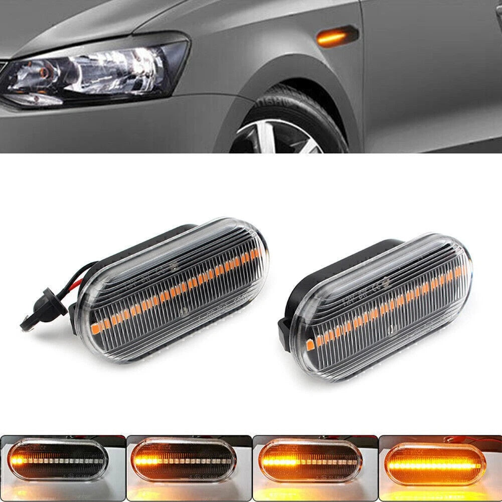 2 x Side LED Marker Amber Turn Signal Lights for Volkswagen VW Bora Golf