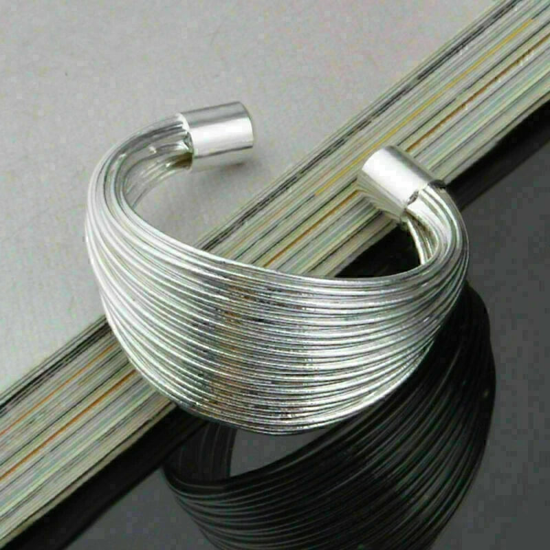 Silver Plated Fashion Rings for Jewelry Party - Size P1/2 (UK) / 8 (US)