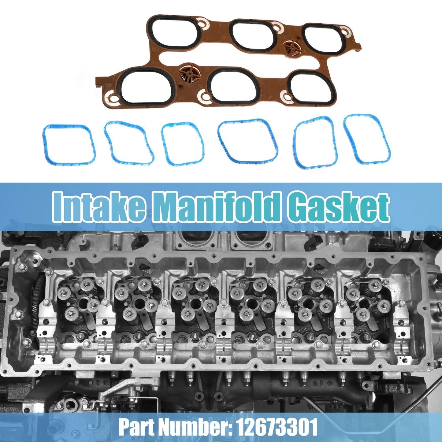 Cylinder Intake Manifold Upper Lower Gasket Set for Buick Chevy