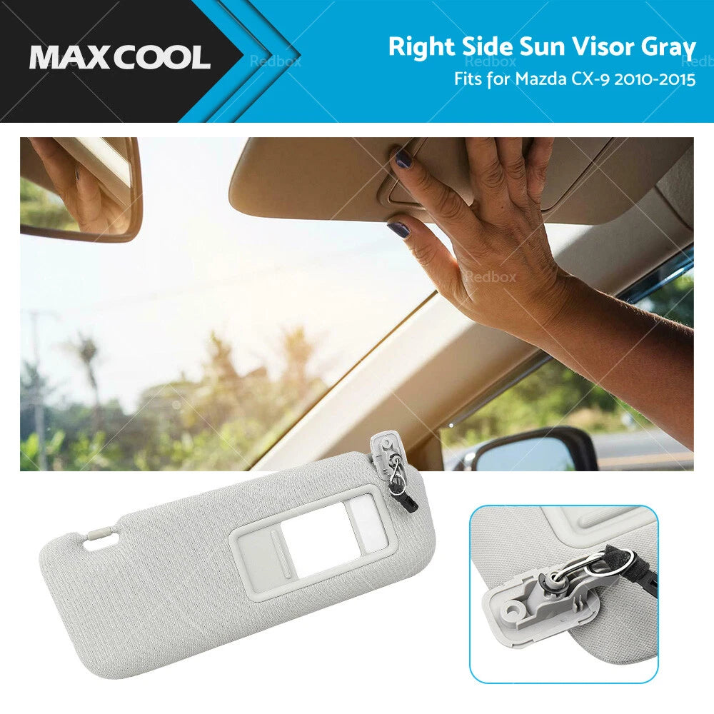 Sun Visor Right Side for Mazda CX-9 (2010-2015) Gray