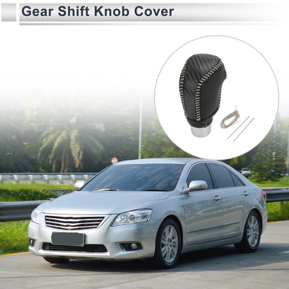 Car Gear Shift Knob Cover for Toyota Camry 2019-2022 Black Carbon Fiber