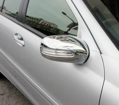 Chrome Side Door Mirror Covers for Mercedes C-Class W203 (2001-2006)