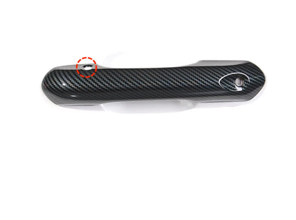 Carbon Fiber Door Handle Smart Keyhole Cover Trim for Ford Explorer (2020-2023)