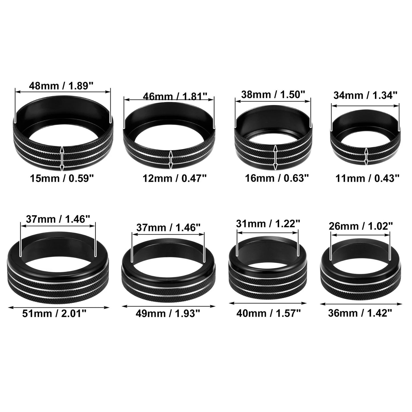 7pcs Aluminum Alloy AC Switch Knob Covers for Ford F-150 (2021-2022)