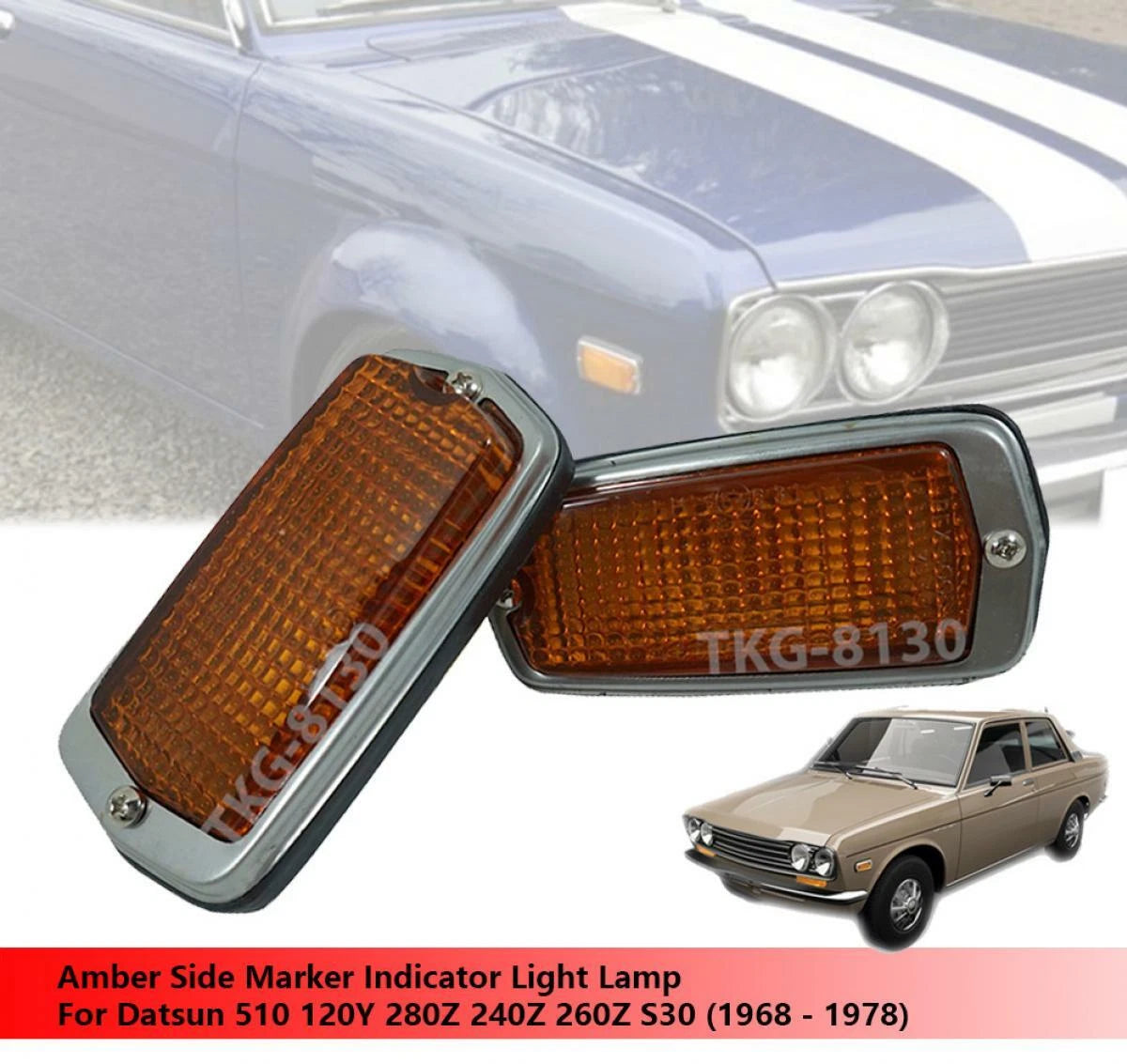 Amber Side Marker Light for Datsun 510 120Y 240Z 260Z 280Z (1968-1978)