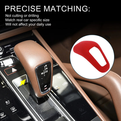 Gear Shift Knob Cap Cover for Porsche Cayenne Red Console 1 Pcs (2018-2025)