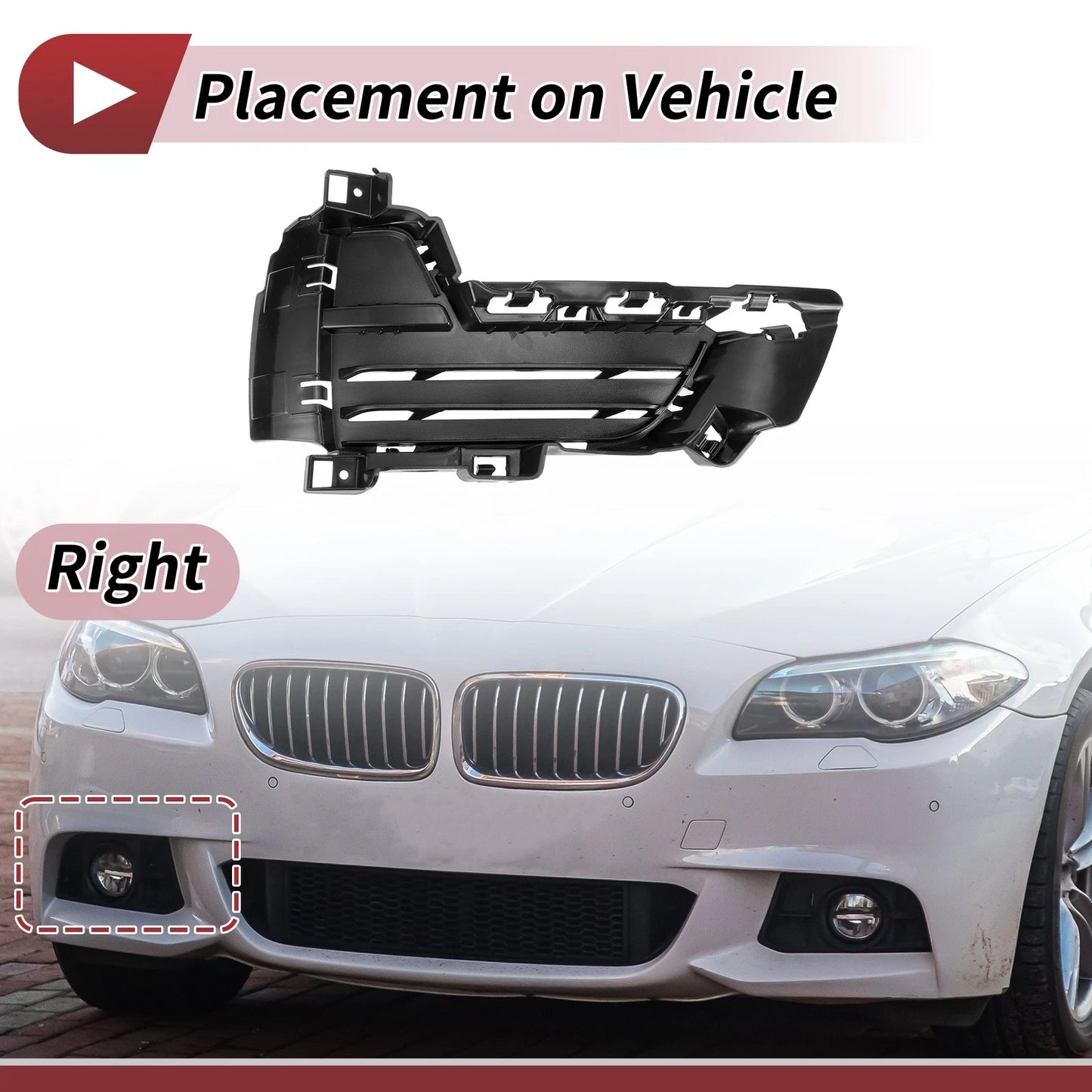 1x Front Right Fog Light Grill for BMW X5 (2014-2018)