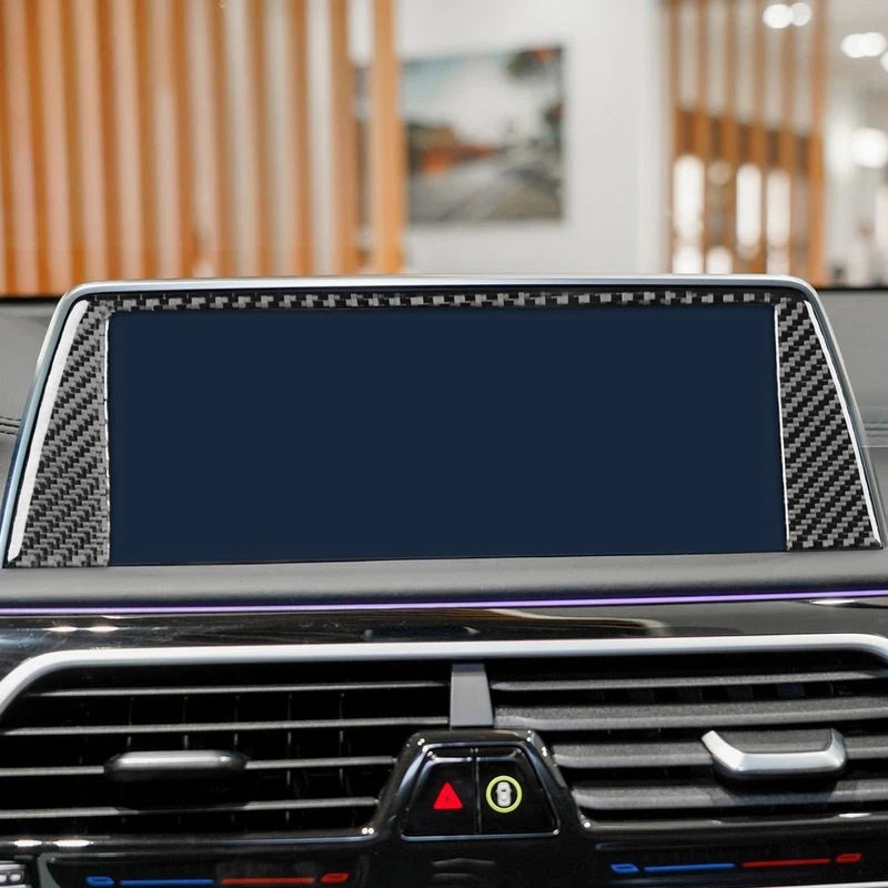 Soft Carbon Fiber Console Nav Display Frame Trim for BMW 7 Series G11 2016-2022