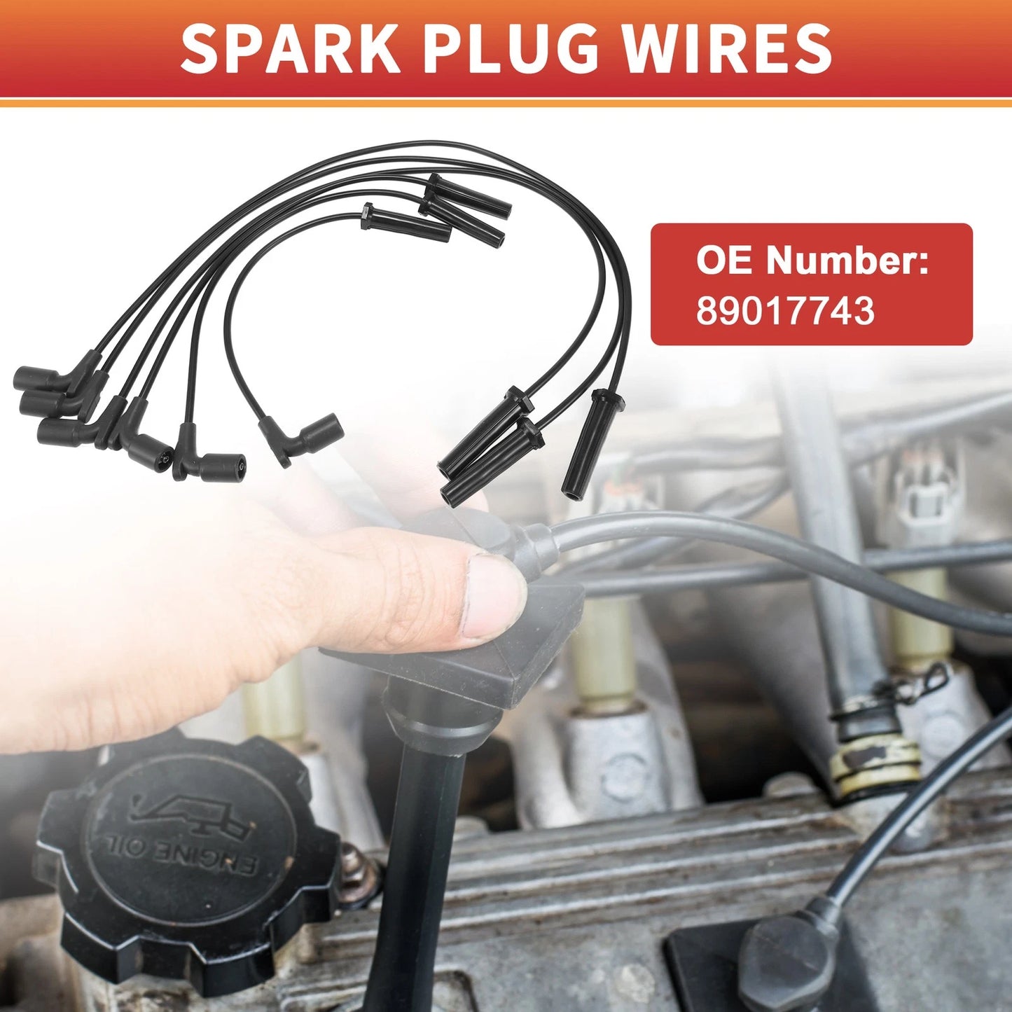 6 Pcs Spark Plug Wire Ignition Coil Cable for Chevrolet Impala (2006-2009)