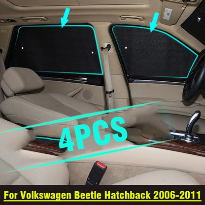 Side Windows Sunshade / 4pcs for Volkswagen Beetle Hatchback (2006–2011)