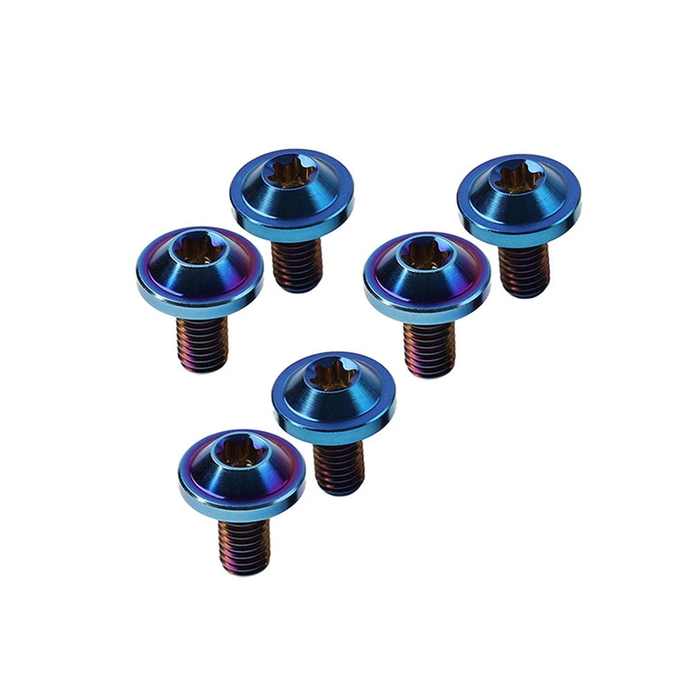 6 x M6x20mm Titanium Alloy Torx Head Bolts for Bike Motor - Blue